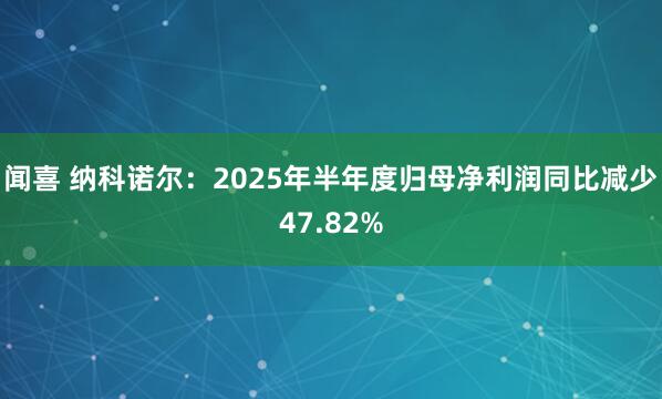 闻喜 纳科诺尔：2025年半年度归母净利润同比减少47.82%