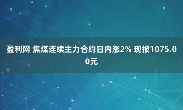 盈利网 焦煤连续主力合约日内涨2% 现报1075.00元
