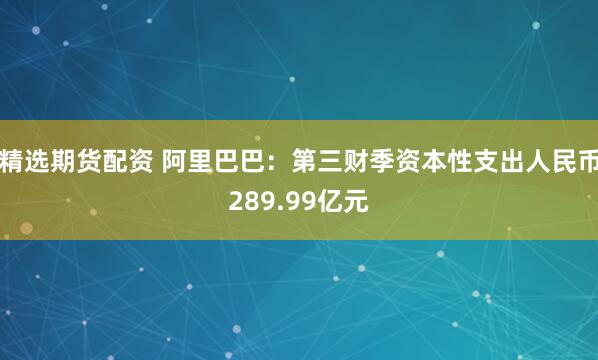 精选期货配资 阿里巴巴：第三财季资本性支出人民币289.99亿元